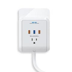 Bell + Howell Power Pro Outlet Extender 3 AC Outlets 3 USB Ports