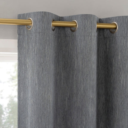 2pc 37"x63" Sun Zero Halleck Vertical Strie 100% Blackout Grommet Curtain Panel Pair Slate Blue: Modern Thermal Insulated (Please be advised that sets may be missing pieces or otherwise incomplete.)