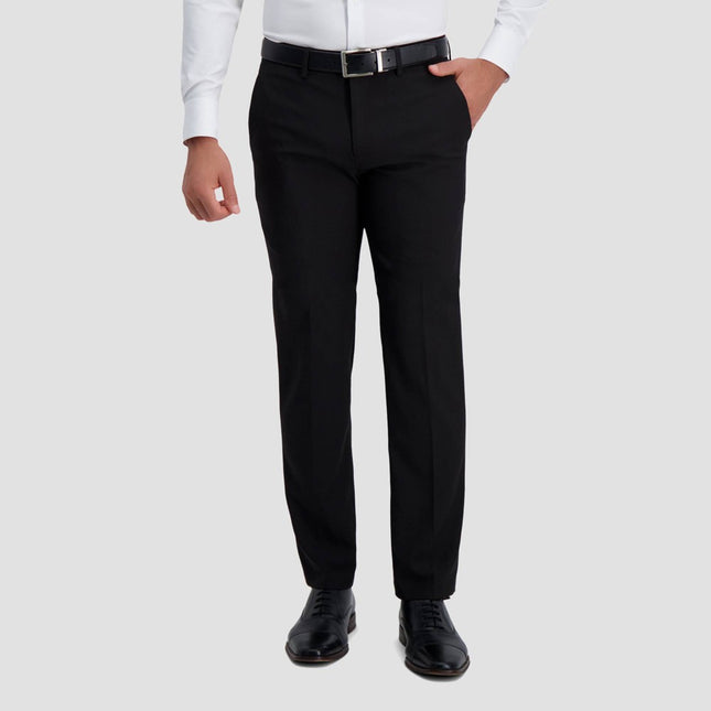 Haggar H26 Men's Stretch Straight Fit Trousers - Black 34x32: Tailored Twill Suit Pants, Mid Rise, Lightweight