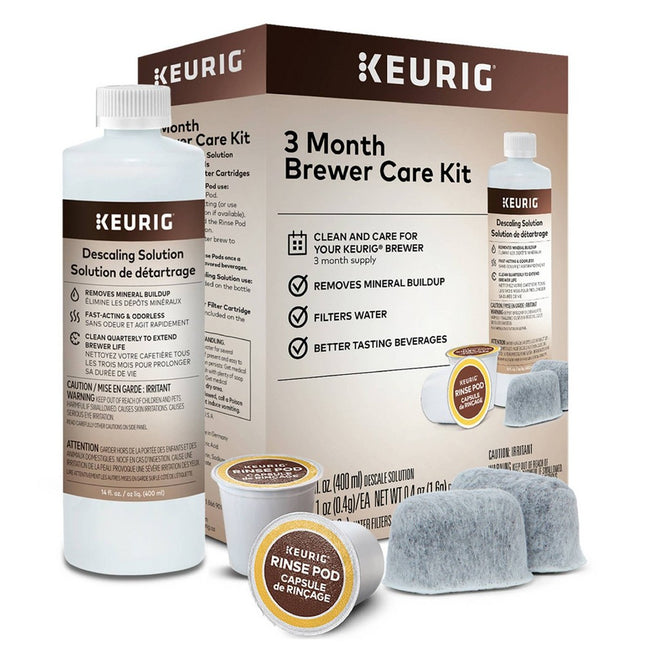 Keurig 3-Month Brewer Maintenance Kit Includes Descaling Solution, Water Filter Cartridges & Rinse Pods, Compatible Classic/1.0 & 2.0 K-Cup Coffee Makers, 7 Count 7 Count