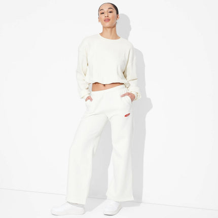 Women's High-Rise Straight Leg Sweatpants - Wild Fable Cream XL: Fleece, Drawstring Waistband