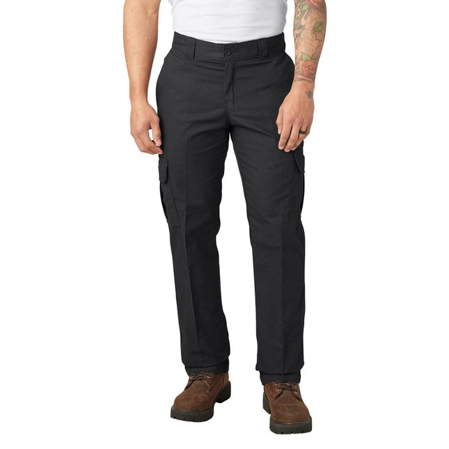 Dickies Men's Twill Stretch Cargo Pants - Black 30x32: Polyester Straight Leg