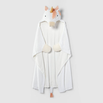 Unicorn Kids' Hooded Blanket - Pillowfort: Faux Fur, Machine Washable, OEKO-TEX Certified, Pink & White, 50"x40"