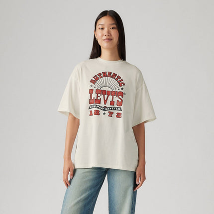 Levi's® Women's Graphic Short Stack T-Shirt - Copper Riveted Sugar Swizzle XL: Cotton Knit, Oversized Fit
