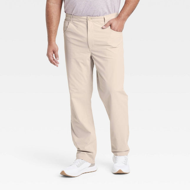 Men's 360 Lifestyle BIg 5-Pocket Golf Pant - All In Motion Light Gray 34x34: Moisture Wicking, Quick Dry, Recycled Polyester, Regular Fit