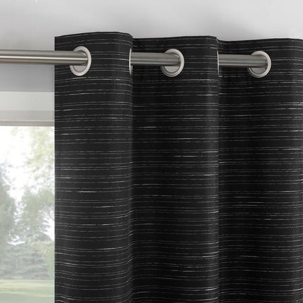 2pc 37"x63" Sun Zero Wylder Texture Thermal Blackout Grommet Curtain Panel Pair Black (Please be advised that sets may be missing pieces or otherwise incomplete.)