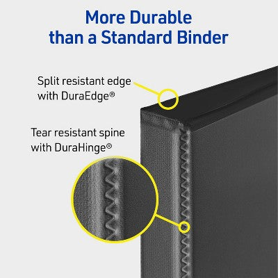 Avery 3 Inch Durable View Slant Ring Black Binder 17041