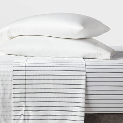 Threshold King Cotton Sateen Flat Sheet 400 Thread Count Gray