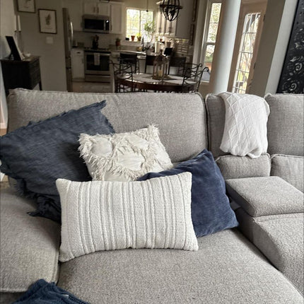 Threshold Oversized Textural Woven Square Throw Pillow Cream