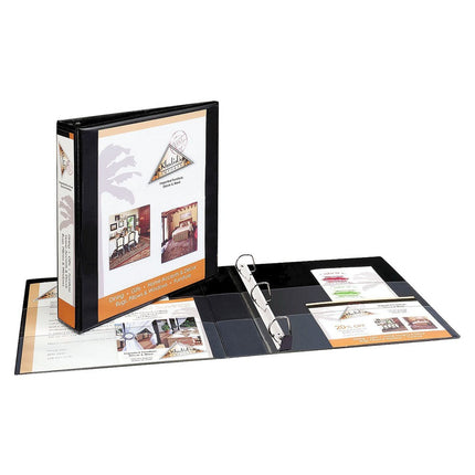 Avery Heavy-Duty View 3 Ring Binder, 1.5" One Touch Slant Rings, Holds 8.5" x 11" Paper, 1 Black Binder (05400)