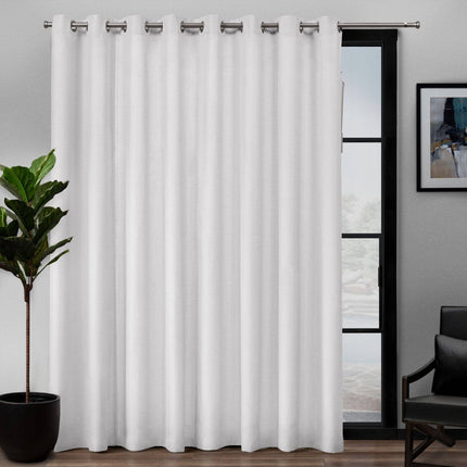 108"x84" Loha Patio Grommet Top Single Curtain Panel White - Exclusive Home: Indoor Light Filtering, Energy Efficient