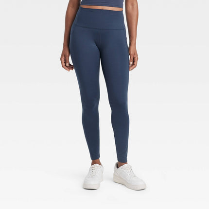 Women's High-Rise Winter Pocketed Leggings - All In Motion Navy Blue XL