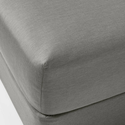 King Easy Care Cotton Blend Sateen Fitted Sheet Gray - Room Essentials: 225 Thread Count, Machine Washable, Eco-Friendly