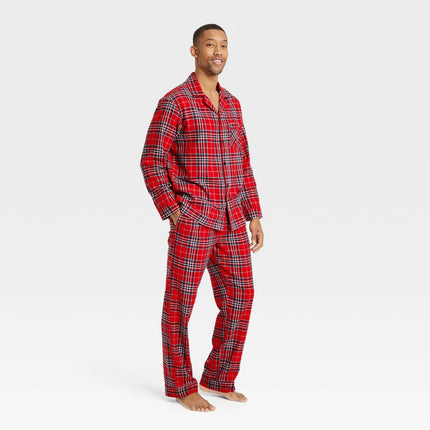 Men's Plaid Flannel Holiday Matching Family Pajama Set - Wondershop™ Red XL
