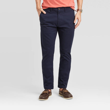Men's Every Wear Slim Fit Chino Pants - Goodfellow & Co™ Blue 32x30: Midweight Cotton Spandex Blend