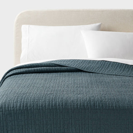 Full/Queen TENCELÂ® Quilt Slate Blue - Threshold: OEKO-TEX Certified, Cooling, Woven Lyocell Coverlet