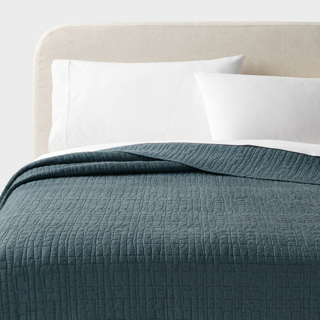 Full/Queen TENCELÂ® Quilt Slate Blue - Threshold: OEKO-TEX Certified, Cooling, Woven Lyocell Coverlet