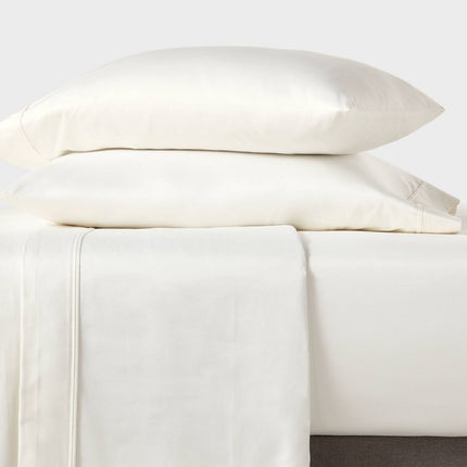 Threshold King Cotton Sateen Flat Sheet 400 Thread Count Gray