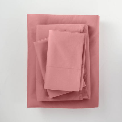 King Washed Supima Percale Solid Sheet Set Rose - Casaluna: 250 Thread Count, 100% Cotton, OEKO-TEX Certified (Please be advised that sets may be missing pieces or otherwise incomplete.)