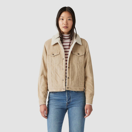 Levi's® Women's Faux Shearling Original Corduroy Trucker Jacket - Safari XL