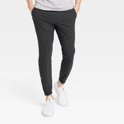 Men's Lightweight Tricot Jogger Pants - All In Motion™ Black L: Moisture Wicking, Quick Dry, 4-Way Stretch