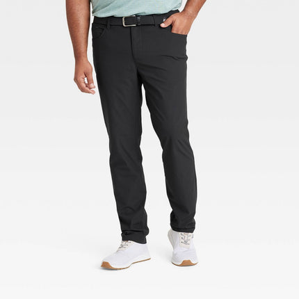 Men's Big Golf Slim Pants - All In Motion™ Black Onyx 38x34: UPF 50+, Hidden & Zippered Pockets