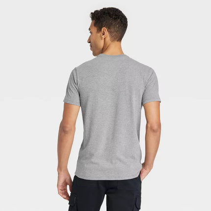 Men's Every Wear Short Sleeve T-Shirt - Goodfellow & Co Gray XL: Crew Neck, Midweight