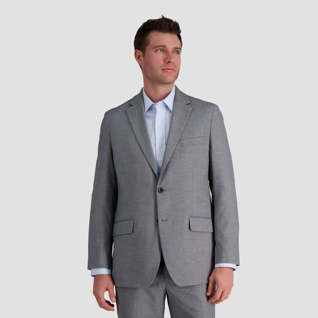 Haggar H26 Men's Tailored Fit Stretch Suit Jacket - Gray 38: Midweight Twill, Front Button, 3 Pockets