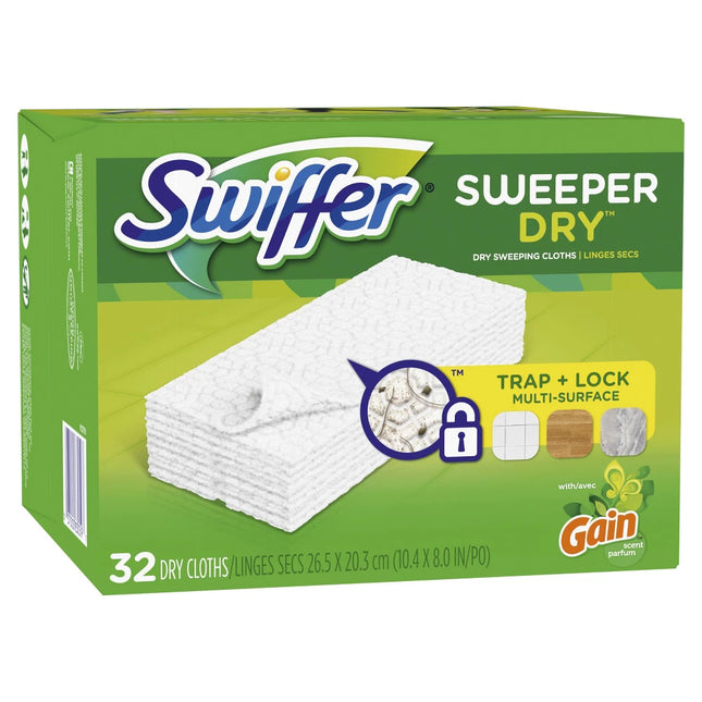 Swiffer Sweeper Dry Sweeping Cloth Refills, Gain Original, 32 Count