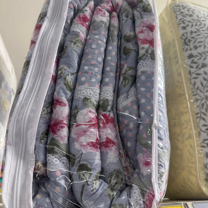 KING Set Embroidered Floral Heirloom Blanket- Emryn House