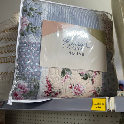KING Set Embroidered Floral Heirloom Blanket- Emryn House