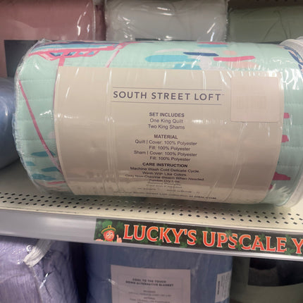South Street Loft Reversible Microfiber Three Piece Quilt Set