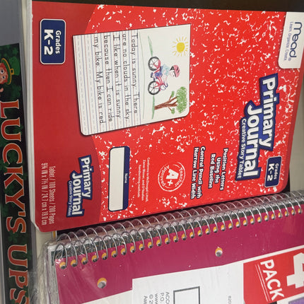 Mead Primary Journal, Half Page Ruled, Grades K-2, 7 1/2" x 9 3/4", 100 Sheets, 1 Count, Red (10297)