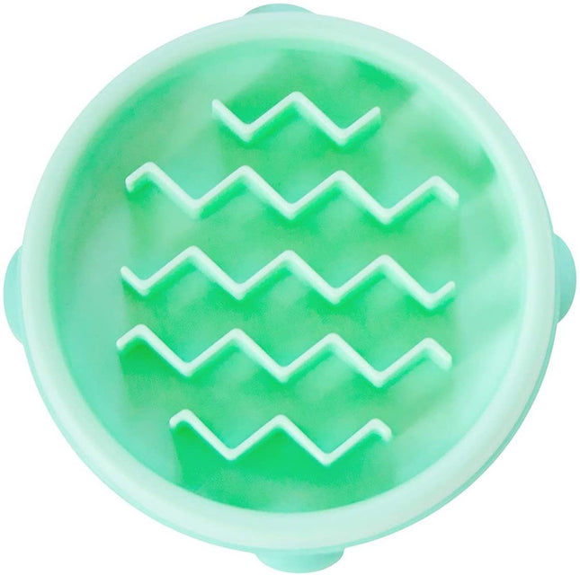 Outward Hound Fun Feeder Slo Bowl, Small Slow Feeder Dog Bowl, 3/4 Cups, Mini, Mint