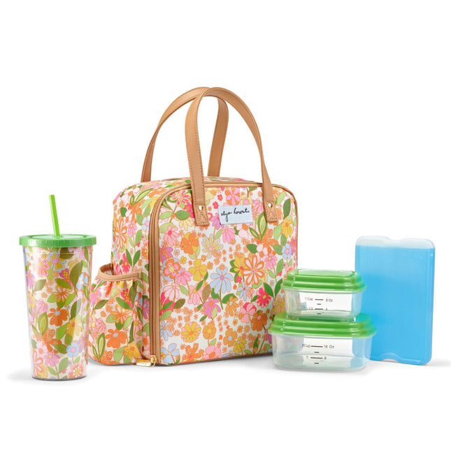Fit & Fresh Lunch Bag For Women, Insulated Womens Lunch Bag For Work, Leakproof & Stain-Resistant Large Lunch Box For Women With Containers, Tumbler & Ice Pack Zipper Closure Wichita Bag Groovy Floral Groovy Floral