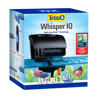 Tetra Whisper IQ Power Filter 20 Gallons, 130 GPH, with Stay Clean Technology