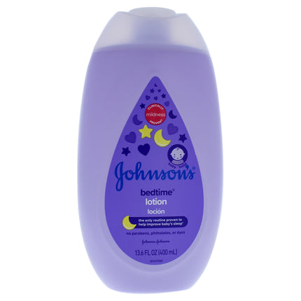 Johnson's Moisturizing Bedtime Baby Lotion with Coconut Oil & NaturalCalm Aromas to Help Relax Baby, Hypoallergenic & Free of Parabens, Phthalates & Dyes, Mild Baby Skin Care, 13.6 fl. oz