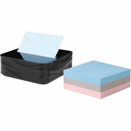 Post-it Note Dispenser Modern Black Pack Includes Dispenser and 3 Super Sticky Pop-up Sticky Notes Pads 2X The Sticking Power (WAVE-330-BKVP)