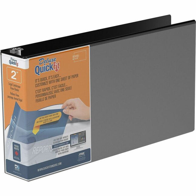 QuickFit Landscape 2 Inch Round Ring Legal Spreadsheet View Binder