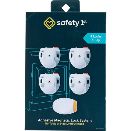 Safety 1st Adhesive Magnetic Lock System, 4 Locks And 1 Key White