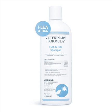 Veterinary Formula Flea and Tick Shampoo for Dogs and Cats, 16 oz