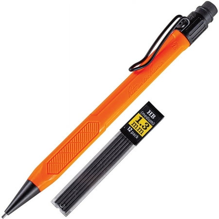 Rite in the Rain Weatherproof Mechanical Pencil, Orange Barrel, 1.3mm Dark Lead, 12 lead refills (No. OR15)