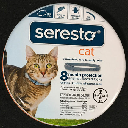 Seresto Cat Vet-Recommended Flea & Tick Treatment & Prevention Collar for Cats | 8 Months Protection