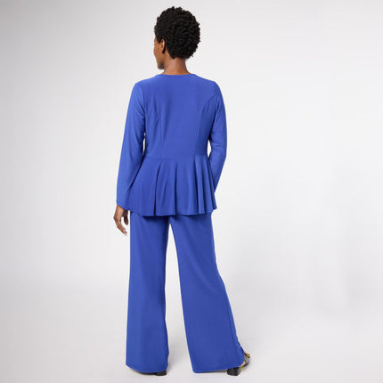 Antthony Asymmetric Chiffon Top and Jersey Knit 2-Piece Pant Set