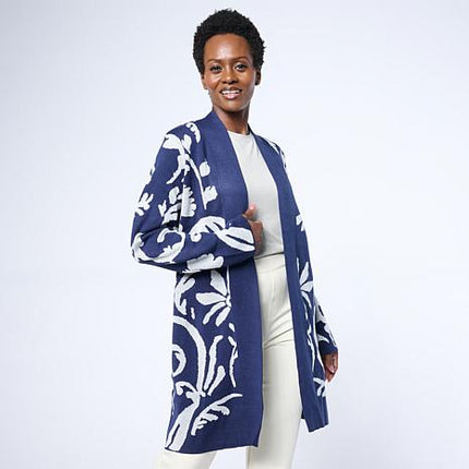 Antthony Jacquard Sweater Knit Cardigan Elegant All-Weather Layer