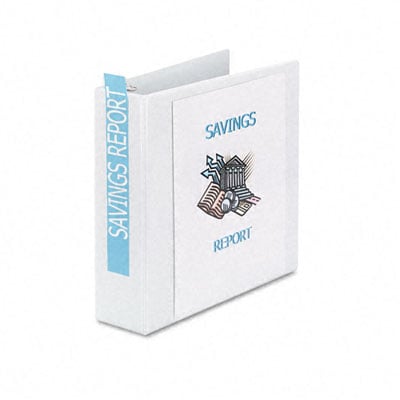 Avery Durable Clear View 3 Ring Binders, 2 Inch EZD Rings, 1 White Binder (09501)