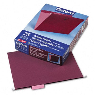 Pendaflex PFX81613 Recycled Hanging Folders, Letter Size, Burgundy, 1/5 Cut, 25/BX (81613)