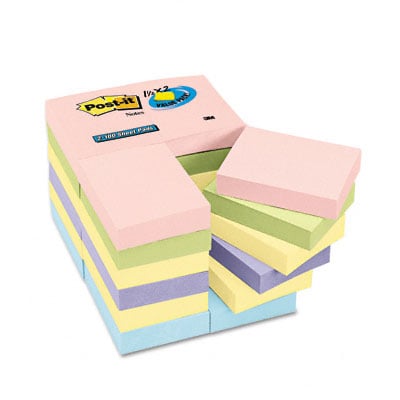 Post-it Notes, 1.5x2 in, 24 Pads, America's #1 Favorite Sticky Notes, Beachside Café Collection, Pastel Colors, Clean Removal, Recyclable