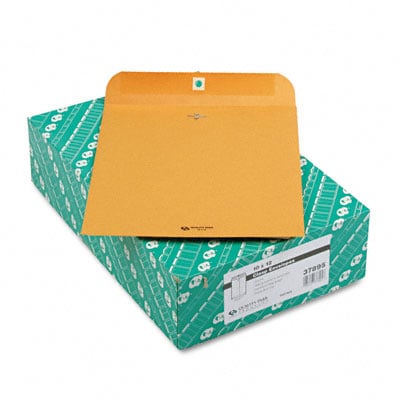 Quality Park 10 x 12 Clasp Envelopes with Clasp Closure and Gummed Seal, Great for Filing, Storing or Mailing Documents, 28 lb Brown Kraft, 100 per Box (QUA37895)