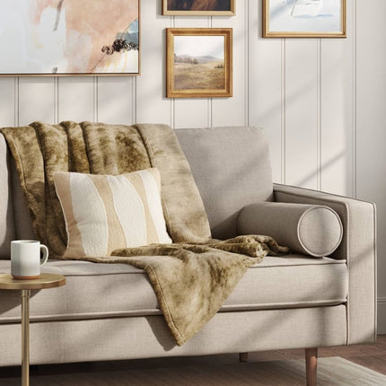 Threshold Cotton Woven Modern Square Throw Pillow Beige Ivory 18in
